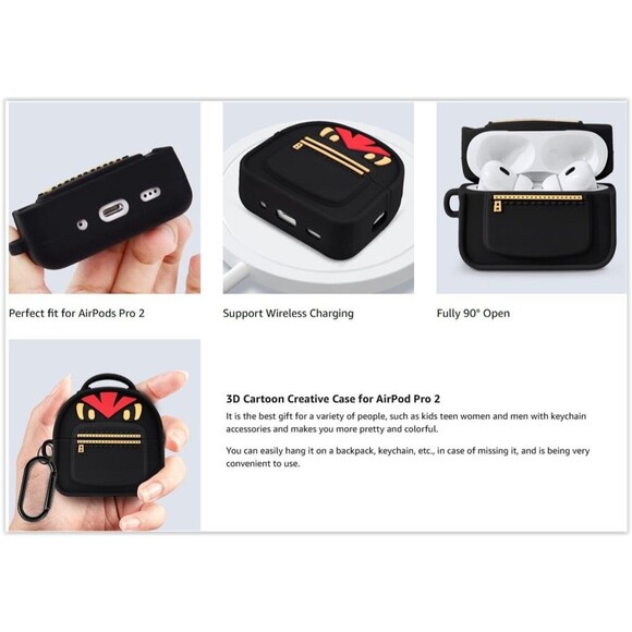 Filoto AirPods Pro 2nd Generation (2022) Case Cover Silicone-Ninja Backpack NEW - Picture 3 of 11